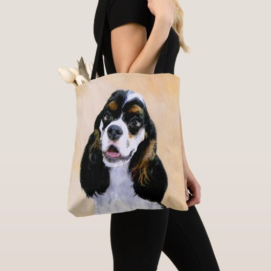 Cocker Spanel (Parti) Malerei - Original Dog Art Tasche (Von Nahem)