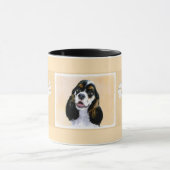 Cocker Spanel (Parti) Malerei - Original Dog Art Tasse (Zentrum)