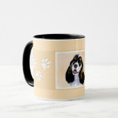 Cocker Spanel (Parti) Malerei - Original Dog Art Tasse (Vorderseite Links)