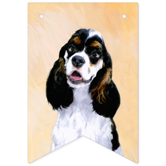 Cocker Spanel (Parti) Malerei - Original Dog Art Wimpelkette (Erste Fahne)