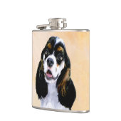 Cocker spanel (Parti) Malerei - Original Hundekuns Flachmann (Links)