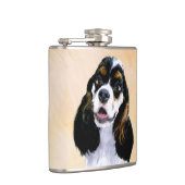 Cocker spanel (Parti) Malerei - Original Hundekuns Flachmann (Rechts)