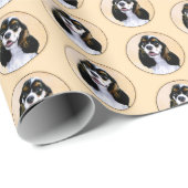 Cocker spanel (Parti) Malerei - Original Hundekuns Geschenkpapier (Rolleneckpunkt)