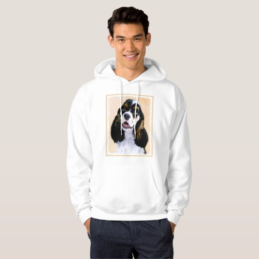Cocker spanel (Parti) Malerei - Original Hundekuns Hoodie (Vorne ganz)