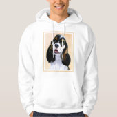 Cocker spanel (Parti) Malerei - Original Hundekuns Hoodie (Vorderseite)