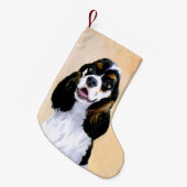 Cocker spanel (Parti) Malerei - Original Hundekuns Kleiner Weihnachtsstrumpf (Vorderansicht (hängend))