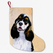Cocker spanel (Parti) Malerei - Original Hundekuns Kleiner Weihnachtsstrumpf (Vorderseite)