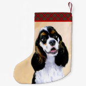 Cocker spanel (Parti) Malerei - Original Hundekuns Kleiner Weihnachtsstrumpf (Rückseite)