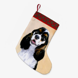 Cocker spanel (Parti) Malerei - Original Hundekuns Kleiner Weihnachtsstrumpf