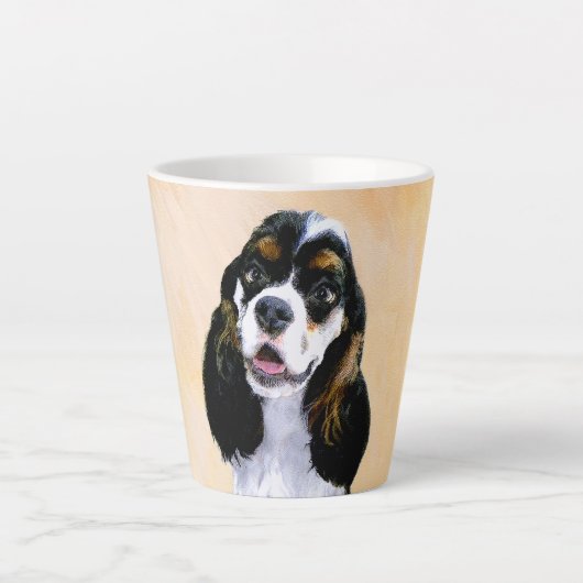 Cocker spanel (Parti) Malerei - Original Hundekuns Milchtasse (Vorderseite)