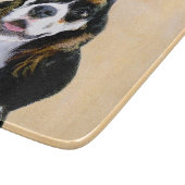Cocker spanel (Parti) Malerei - Original Hundekuns Schneidebrett (Ecke)