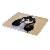 Cocker spanel (Parti) Malerei - Original Hundekuns Schneidebrett (Ecke)
