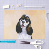 Cocker spanel (Parti) Malerei - Original Hundekuns Seidenpapier (Handwerk)