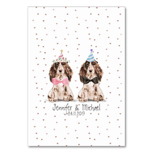 Cocker Spanel Pet Dog Tischnummer (Rückseite)