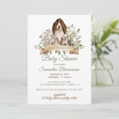 Cocker Spanel Puppy Baby Shower Einladung (Stehend Vorderseite)