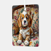 Cocker Spanel Puppy Dog Personalisiert Weihnachten Ornament Aus Metall (Vorderseite links)