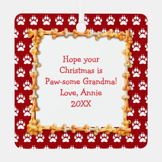 Cocker Spanel Puppy Dog Personalisiert Weihnachten Ornament Aus Metall (Rückseite)