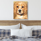 Cocker Spanel Puppy Portrait Leinwand Wrap (Insitu (Schlafzimmer))