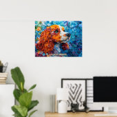 Cocker Spanel Quilling Art Dog Portrait Poster (Heimbüro)