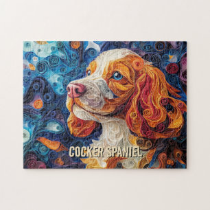 Cocker Spanel Quilling Art Dog Portrait Puzzle