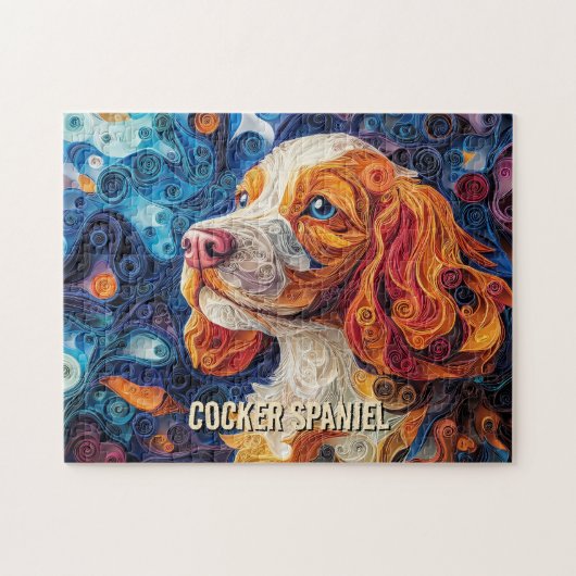Cocker Spanel Quilling Art Dog Portrait Puzzle (Horizontal)