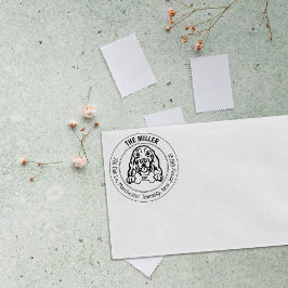 Cocker Spanel Rücksendeadresse Gummistempel