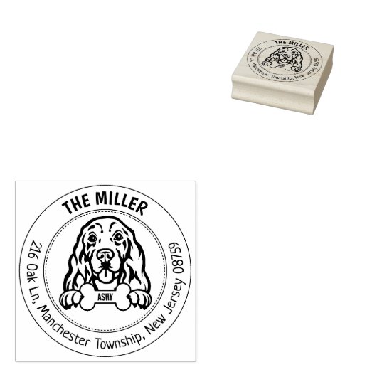 Cocker Spanel Rücksendeadresse Gummistempel (Stempel)