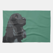 Cocker Spanel - Schwarz - Vorlagen der Rasse Geschirrtuch (Horizontal)