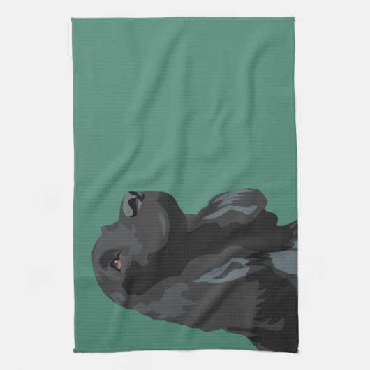 Cocker Spanel - Schwarz - Vorlagen der Rasse Geschirrtuch (Vertikal)