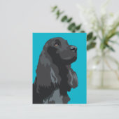 Cocker Spanel - Schwarz - Vorlagen der Rasse Postkarte (Stehend Vorderseite)