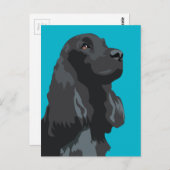 Cocker Spanel - Schwarz - Vorlagen der Rasse Postkarte (Vorne/Hinten)