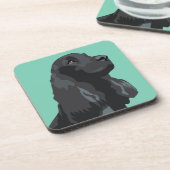 Cocker Spanel - Schwarz - Vorlagen der Rasse Untersetzer (Linke Seite)