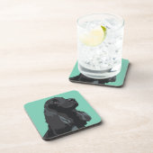 Cocker Spanel - Schwarz - Vorlagen der Rasse Untersetzer (Rechte Seite)