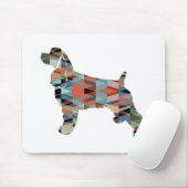 Cocker Spanel Silhouette Geometrisches Muster Pl Mousepad (Mit Mouse)