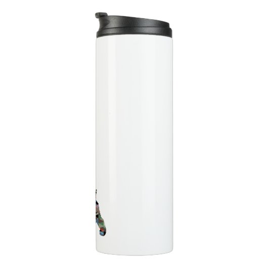 Cocker Spanel Silhouette Geometrisches Muster Pl Thermosbecher (Nach rechts gedreht)