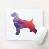 Cocker Spanel Silhouette Geometrisches Muster Pu Mousepad (Mit Mouse)