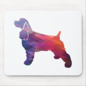 Cocker Spanel Silhouette Geometrisches Muster Pu Mousepad (Vorne)