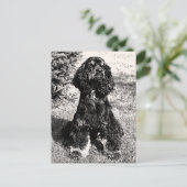 Cocker Spanel Sketch Postkarte (Stehend Vorderseite)