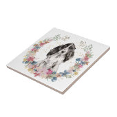 Cocker Spanel Spring Blumen Wreath Fliese (Seite)