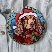 Cocker Spanel Stains Glass Weihnachten Button (Beispiel)