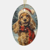Cocker Spanel Vintage Weihnachten Keramik Ornament (Links)