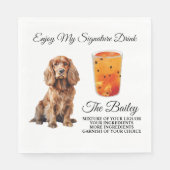 Cocker Spanel Wedding Signature Drink Serviette (Vorderseite)