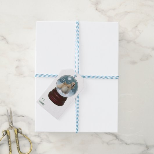 Cocker Spanel Weihnachtsgeschenke Geschenkanhänger (Mit Garn)