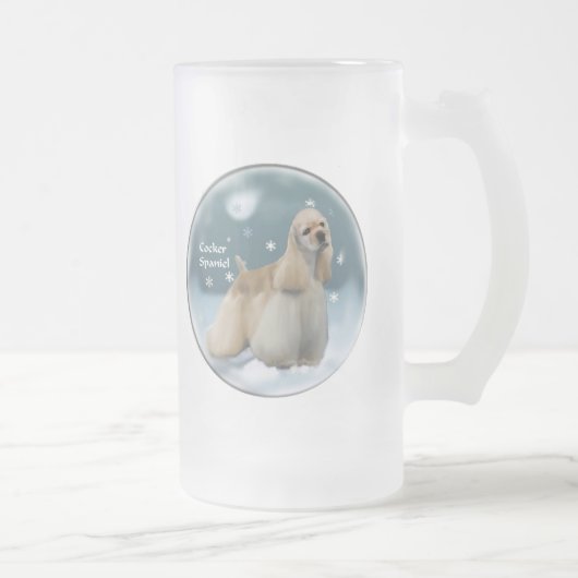 Cocker Spanel Weihnachtsgeschenke Mattglas Bierglas (Rechts)