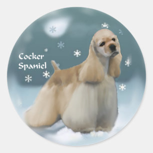 Cocker Spanel Weihnachtsgeschenke Runder Aufkleber