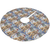 Cocker Spanel Winter Wonderland Weihnachtsfreude Polyester Weihnachtsbaumdecke (Schrägansicht)