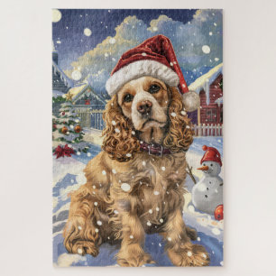 Cocker Spanel Winter Wonderland Weihnachtsfreude Puzzle