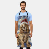 Cocker Spanel Winter Wonderland Weihnachtsfreude Schürze (Getragen)