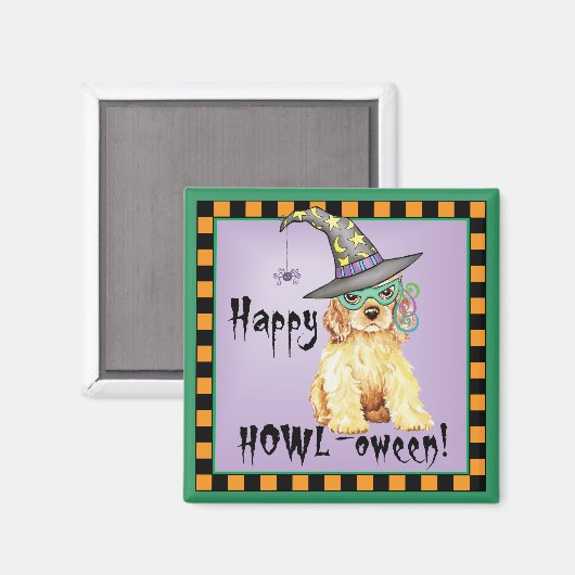 Cocker Spanel Witch Magnet (Vorderseite/Rückseite)