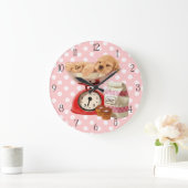 Cocker spanie und Retro-Skala Große Wanduhr (Zuhause)